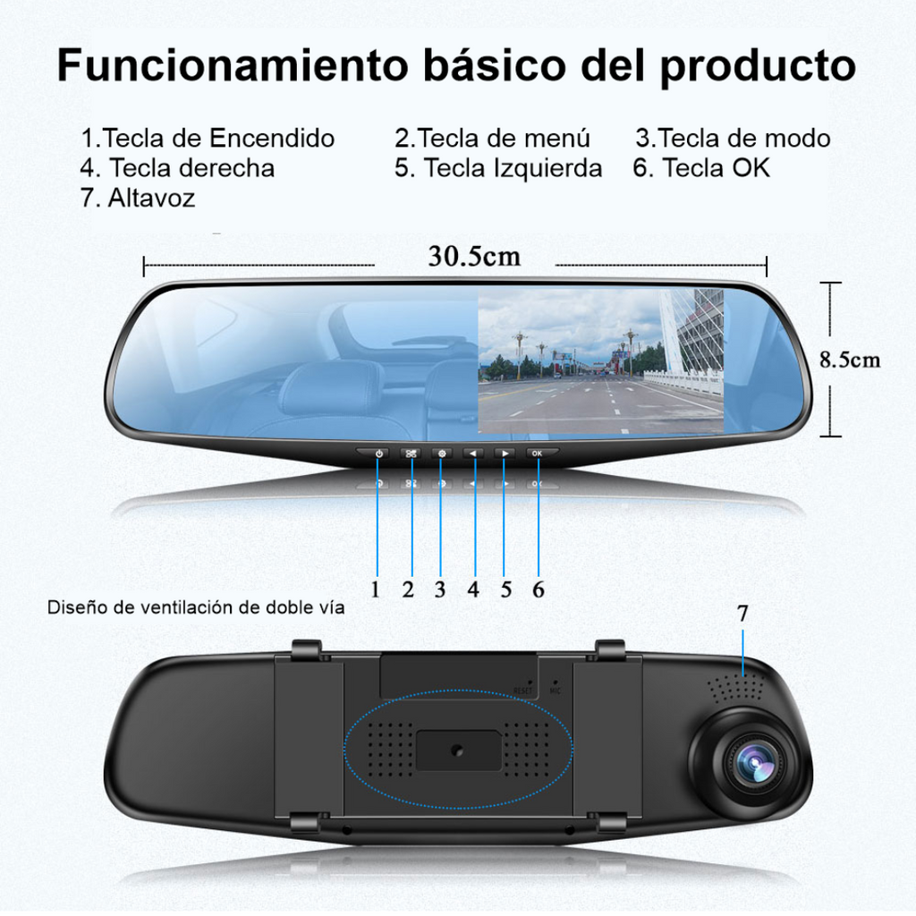 Camara Espejo Retrovisor FULL HD
