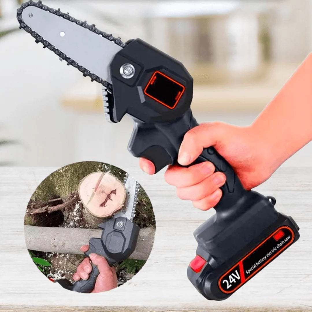 Mini Motosierra Inalámbrica – Ligera, Potente y Lista para Usar