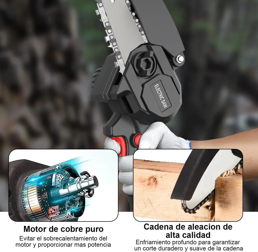 Mini Motosierra Inalámbrica – Ligera, Potente y Lista para Usar