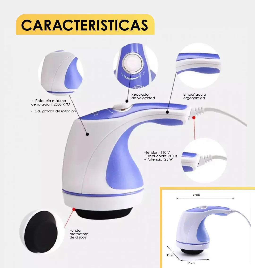 Masajeador Corporal 5 en 1: Piernas ligeras, piel firme y bienestar total desde casa