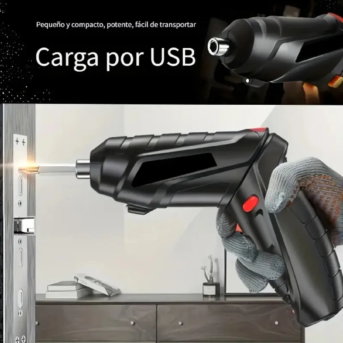 🔋🧰 Destornillador Inalámbrico: compacto, potente y recargable por USB