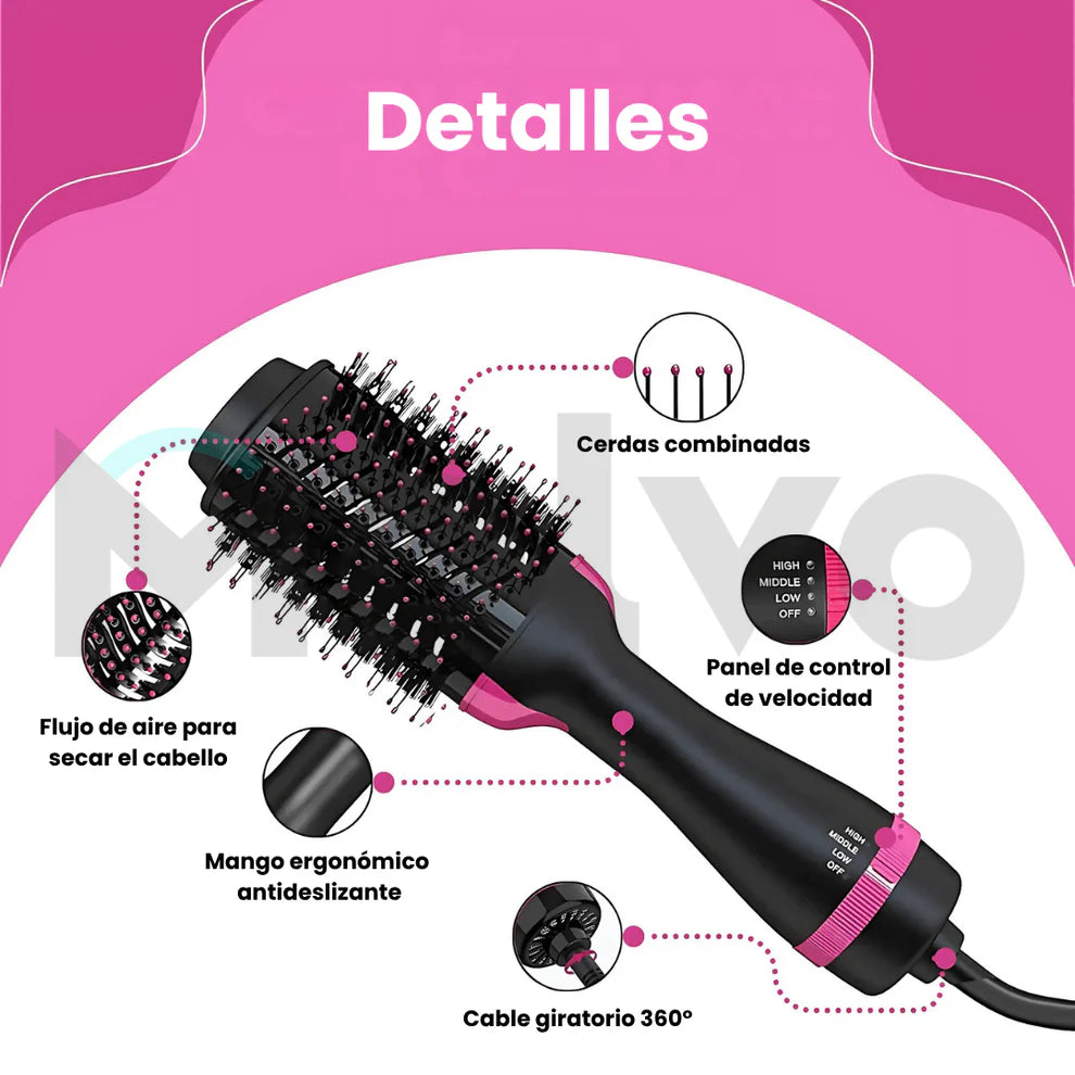 💜🌬️ Cepillo Secador One Step – Ahorra tiempo, gana estilo