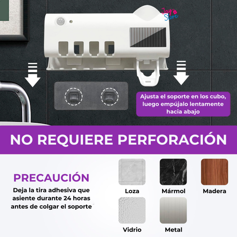 🦷✨ Dispensador y Esterilizador de Cepillos: cepíllate con confianza, sin bacterias, sin riesgos